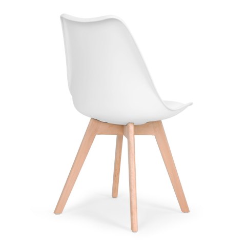 Zestaw 4 krzeseł krzesło do salonu jadalni z poduszką Białe ModernHome ModernHome Zestaw 4 krzeseł krzesło do salonu jadalni z poduszką Białe ModernHome ModernHome