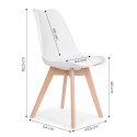Zestaw 4 krzeseł krzesło do salonu jadalni z poduszką Białe ModernHome ModernHome