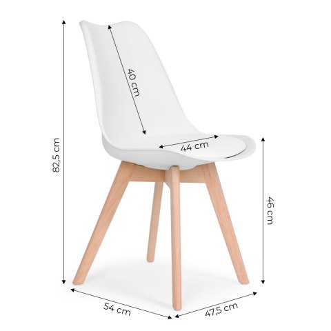 Zestaw 4 krzeseł krzesło do salonu jadalni z poduszką Białe ModernHome ModernHome Zestaw 4 krzeseł krzesło do salonu jadalni z poduszką Białe ModernHome ModernHome