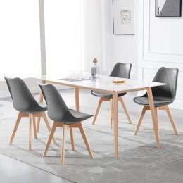 Zestaw 4 krzeseł krzesło do salonu jadalni z poduszką Szare ModernHome ModernHome