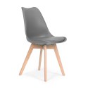 Zestaw 4 krzeseł krzesło do salonu jadalni z poduszką Szare ModernHome ModernHome