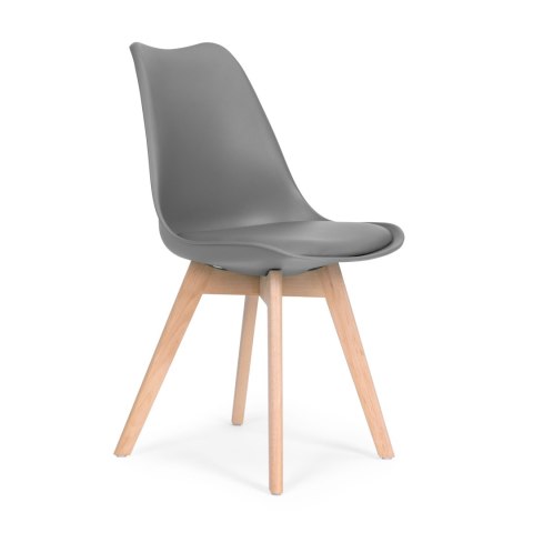 Zestaw 4 krzeseł krzesło do salonu jadalni z poduszką Szare ModernHome ModernHome Zestaw 4 krzeseł krzesło do salonu jadalni z poduszką Szare ModernHome ModernHome