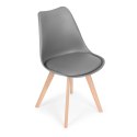Zestaw 4 krzeseł krzesło do salonu jadalni z poduszką Szare ModernHome ModernHome