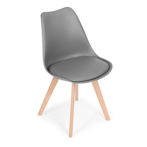 Zestaw 4 krzeseł krzesło do salonu jadalni z poduszką Szare ModernHome ModernHome Zestaw 4 krzeseł krzesło do salonu jadalni z poduszką Szare ModernHome ModernHome