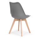 Zestaw 4 krzeseł krzesło do salonu jadalni z poduszką Szare ModernHome ModernHome