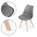 Zestaw 4 krzeseł krzesło do salonu jadalni z poduszką Szare ModernHome ModernHome
