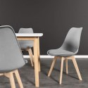 Zestaw 4 krzeseł krzesło do salonu jadalni z poduszką Szare ModernHome ModernHome
