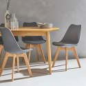 Zestaw 4 krzeseł krzesło do salonu jadalni z poduszką Szare ModernHome ModernHome