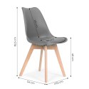 Zestaw 4 krzeseł krzesło do salonu jadalni z poduszką Szare ModernHome ModernHome