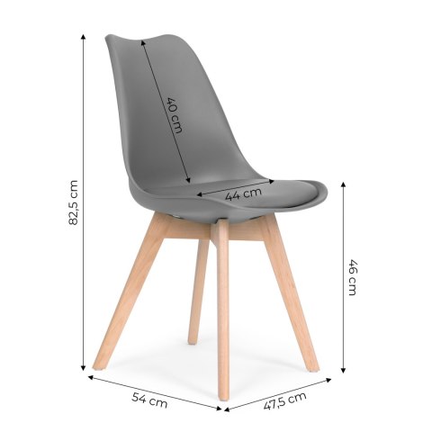 Zestaw 4 krzeseł krzesło do salonu jadalni z poduszką Szare ModernHome ModernHome Zestaw 4 krzeseł krzesło do salonu jadalni z poduszką Szare ModernHome ModernHome