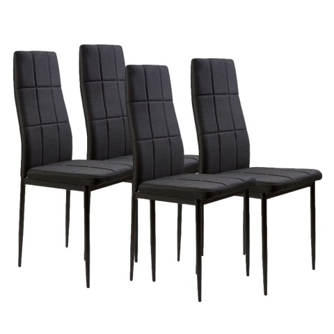 Zestaw krzesła krzesło tapicerowane do jadalni i salonu 4szt czarne ModernHome Zestaw krzesła krzesło tapicerowane do jadalni i salonu 4szt czarne ModernHome