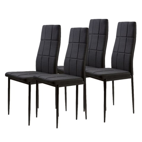 Zestaw krzesła krzesło tapicerowane do jadalni i salonu 4szt czarne ModernHome Zestaw krzesła krzesło tapicerowane do jadalni i salonu 4szt czarne ModernHome