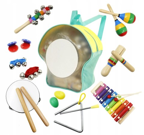 Zestaw muzyczny 10 instrumentów dla dzieci + plecak ECOTOYS ECOTOYS Zestaw muzyczny 10 instrumentów dla dzieci + plecak ECOTOYS ECOTOYS