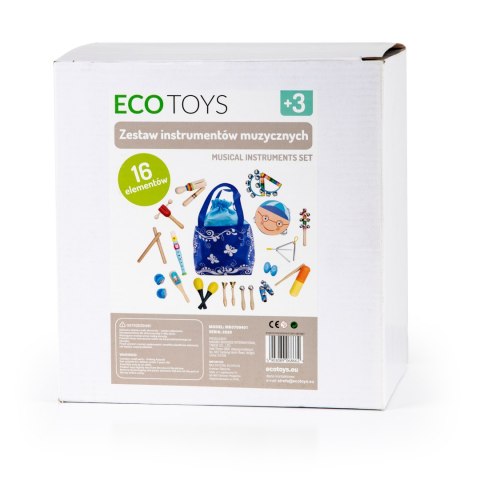 Zestaw muzyczny 16 instrumentów dla dzieci + torba ECOTOYS ECOTOYS Zestaw muzyczny 16 instrumentów dla dzieci + torba ECOTOYS ECOTOYS