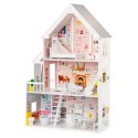 Domek dla lalek drewniany 3 piętra XXL Rezydencja Pudrowa ECOTOYS ECOTOYS