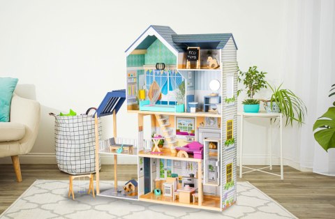 Domek dla lalek duży drewniany 138 cm Rezydencja Maya 28 elementow ECOTOYS ECOTOYS