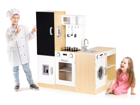 Drewniana kuchnia dla dzieci osobne segmenty XXL tablica + LED ECOTOYS ECOTOYS