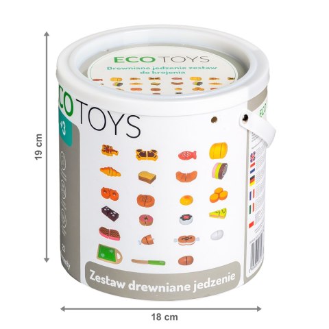 Drewniane jedzenie do krojenia 23 sztuki ECOTOYS ECOTOYS