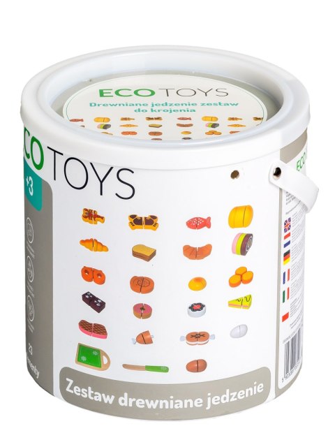 Drewniane jedzenie do krojenia 23 sztuki ECOTOYS ECOTOYS