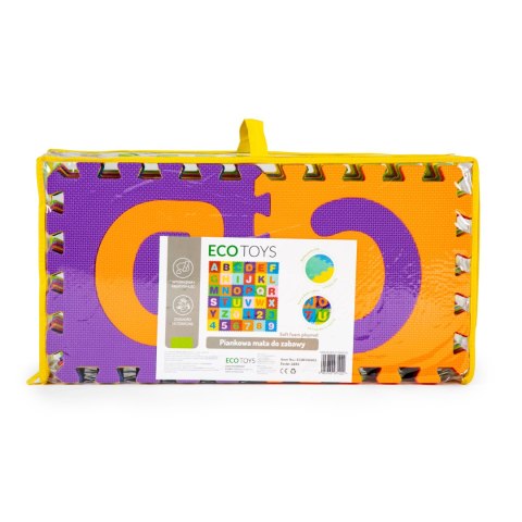 Duża mata piankowa EVA dla dzieci litery cyfry 178x178 cm 36 elementów ECOTOYS ECOTOYS