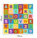 Duża mata piankowa EVA dla dzieci litery cyfry 178x178 cm 36 elementów ECOTOYS ECOTOYS