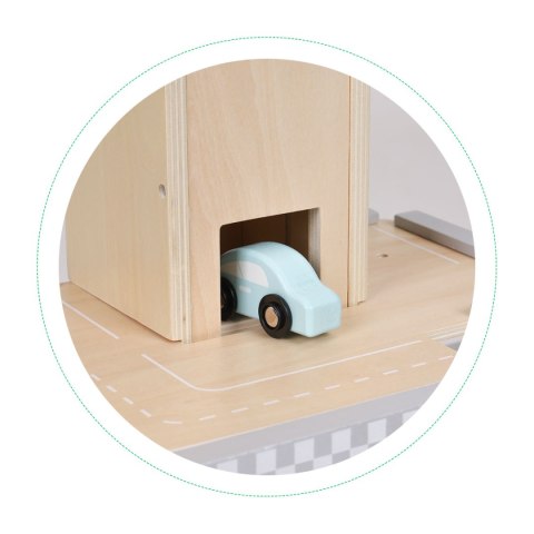 Duży drewniany tor garaż parking z windą + autka ECOTOYS ECOTOYS