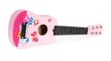 Gitara dla dzieci drewniana metalowe struny kostka różowa ECOTOYS ECOTOYS
