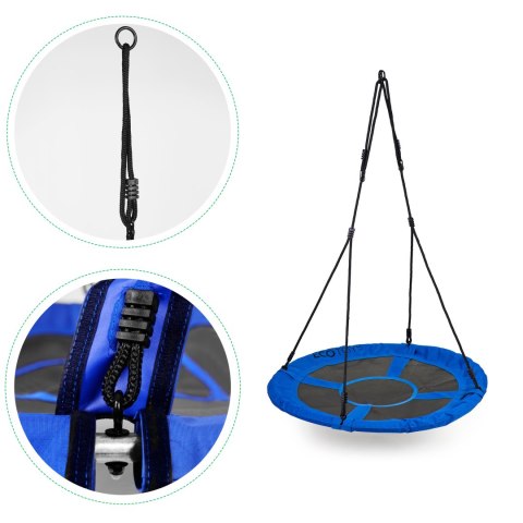 Huśtawka ogrodowa bocianie gniazdo 100 cm niebieska ECOTOYS ECOTOYS