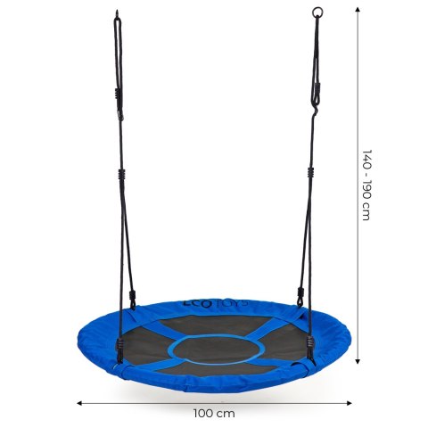 Huśtawka ogrodowa bocianie gniazdo 100 cm niebieska ECOTOYS ECOTOYS