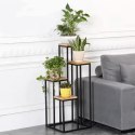 Kwietnik regał na kwiaty ozdoby 4 półki metal MDF ciemny orzech ModernHome ModernHome
