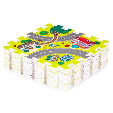 Mata piankowa dla dzieci miasto 9 elementów 90,5x90,5 cm IPLAY IPLAY