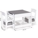 Meble dla dzieci zestaw drewniany stół + 2 krzesła ECOTOYS ECOTOYS