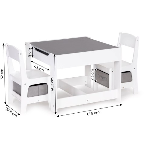 Meble dla dzieci zestaw drewniany stół + 2 krzesła ECOTOYS ECOTOYS