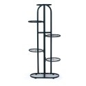 Nowoczesny metalowy kwietnik stojak na kwiaty 6 poziomów czarny ModernHome ModernHome