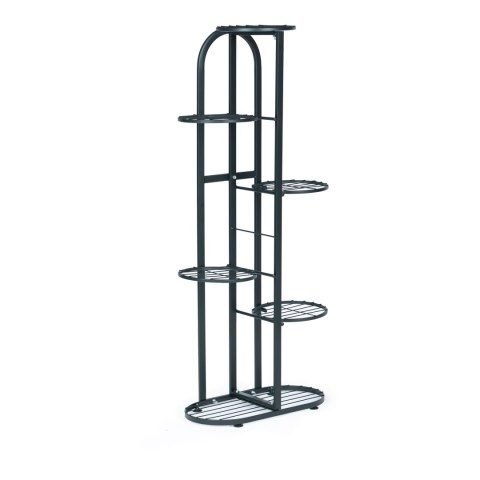 Nowoczesny metalowy kwietnik stojak na kwiaty 6 poziomów czarny ModernHome ModernHome