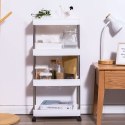 Plastikowy regał łazienkowy z 4 półkami kółka biały ModernHome ModernHome