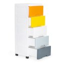 Regał z 5 wysuwanymi szufladami nogi z kółkami ModernHome ModernHome