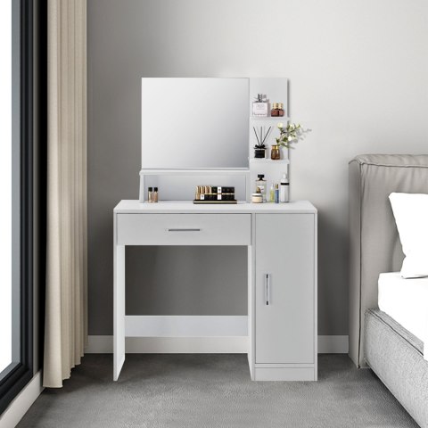 Toaletka kosmetyczna z lustrem nowoczesna biała ModernHome ModernHome