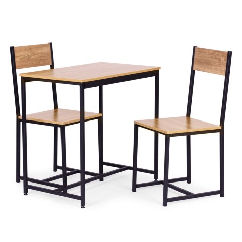 Zestaw komplet mebli stolik 2 krzesła metal MDF ModernHome ModernHome