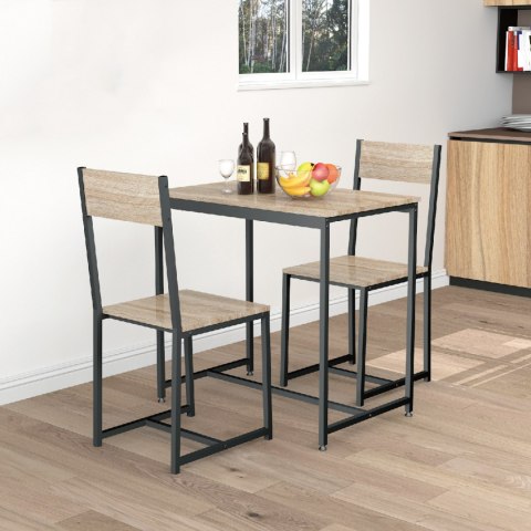 Zestaw komplet mebli stolik 2 krzesła metal MDF ModernHome ModernHome