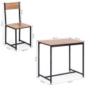 Zestaw komplet mebli stolik 2 krzesła metal MDF ModernHome ModernHome