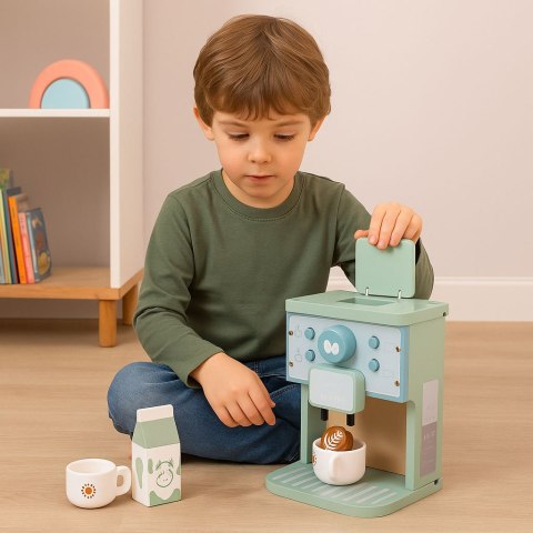 Drewniany ekspres do kawy dla dzieci zestaw baristy 8 elementów ECOTOYS ECOTOYS
