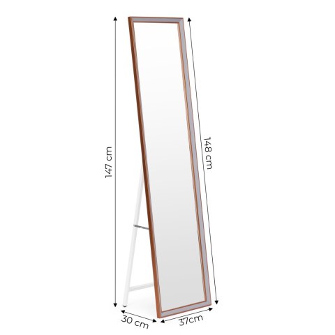 Duże lustro stojące 148 cm aluminiowa rama rozstawiane ModernHome ModernHome