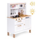 Kuchnia dla dzieci z dźwiękami i LED drewniana duża otwierane szafki 7 akcesoriów ECOTOYS ECOTOYS