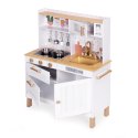Kuchnia dla dzieci z dźwiękami i LED drewniana duża otwierane szafki 7 akcesoriów ECOTOYS ECOTOYS