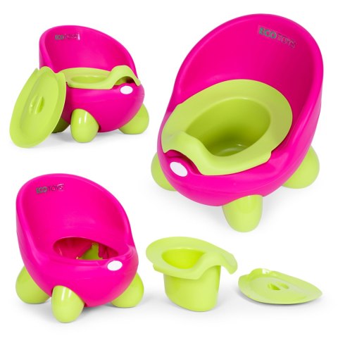 Nocnik toaleta sedes dla dzieci wyjmowany wkład antypoślizgowe nóżki różowo-zielony ECOTOYS ECOTOYS