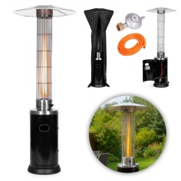 Ogrzewacz parasol gazowy grzejnik 9 kW szklany na ogród patio reduktor wąż pokrowiec MultiGarden MultiGarden