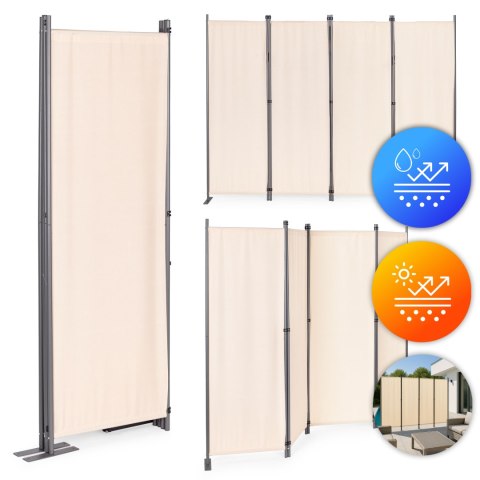 Składany parawan ogrodowy pokojowy 4-panelowy 167x216 cm beżowy MultiGarden MultiGarden