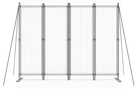 Składany parawan ogrodowy pokojowy 4-panelowy 167x216 cm beżowy MultiGarden MultiGarden