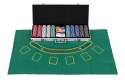 Zestaw do pokera blackjacka 500 żetonów 2 talie kart kości mata do gry zamykana walizka MULTISTORE